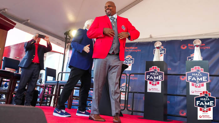 New England Patriots Hall of Fame Inductee Vince Wilfork, Sept. 24, 2022.